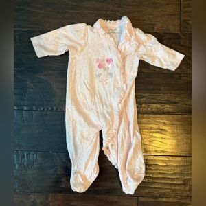 Little Me Light Pink Ruffled Baby Onesie
